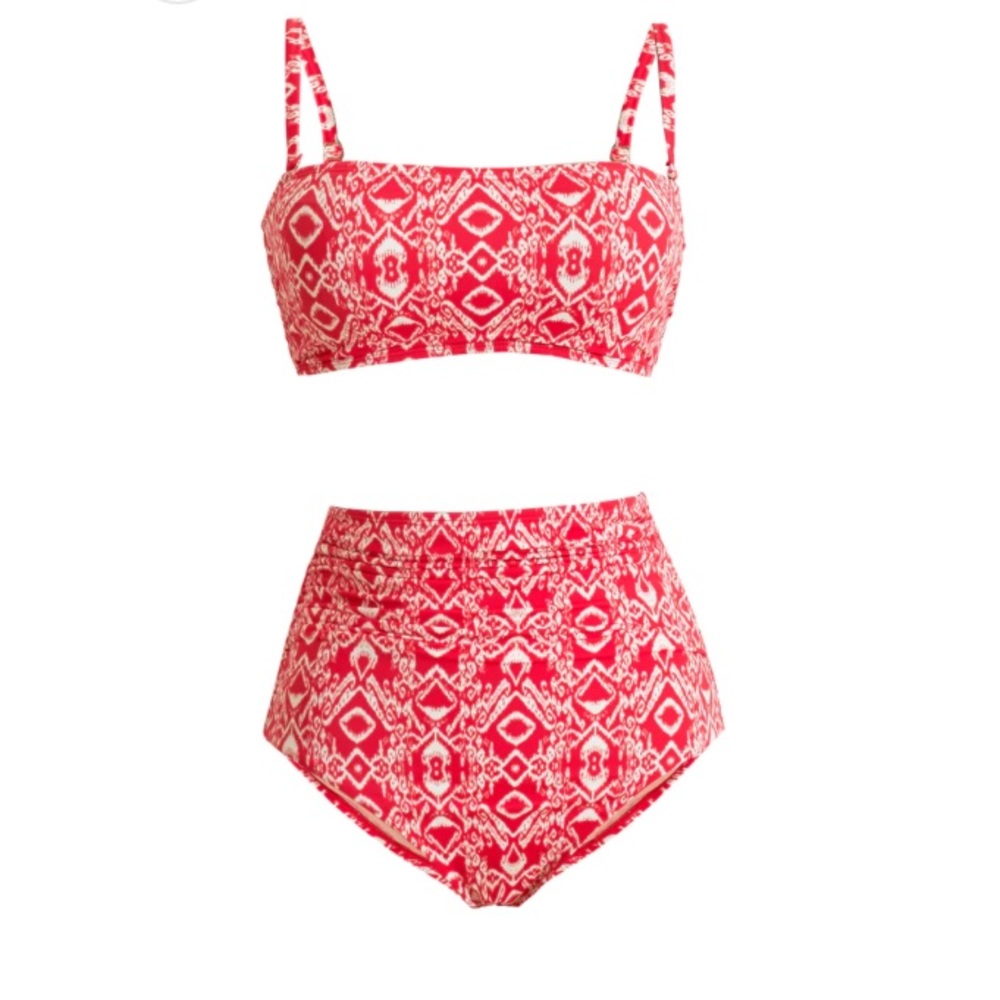 NWT Hermoza Ita crisscross Top and Tod High Waist Bottom 2 Piece Bikini Set Sz 8
